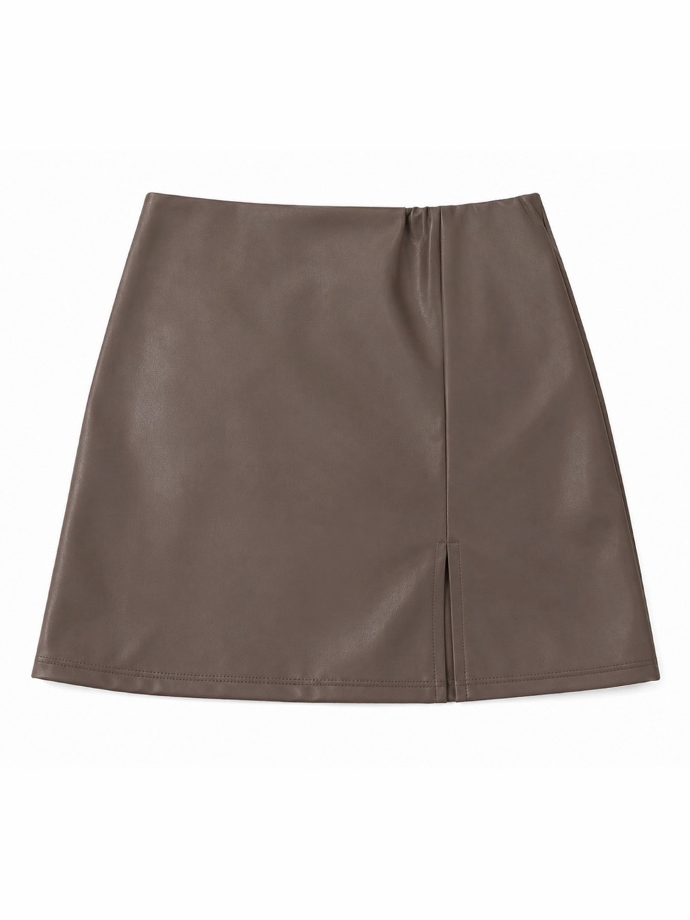Taupe Faux Leather Skirt